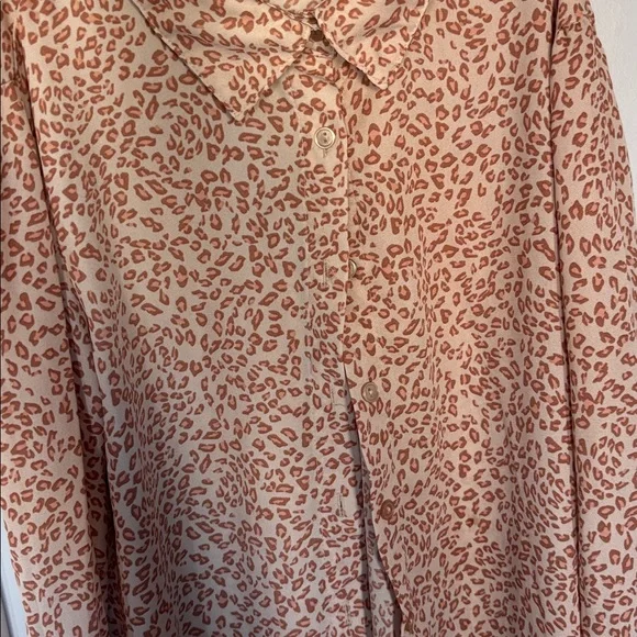 Pink Leopard Print Button-Up Shirt - Picture 2 of 2